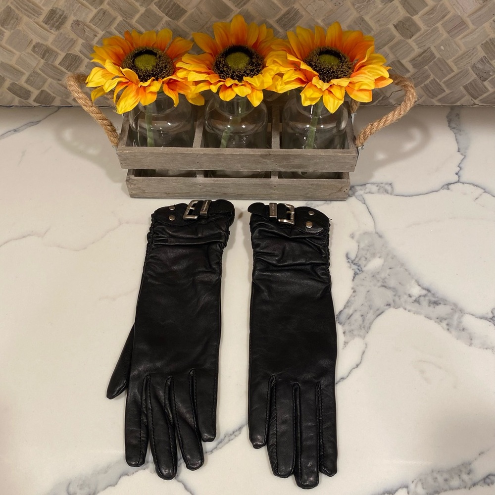 Michael Kors Fleece Lined Leather Gloves - Size Small
